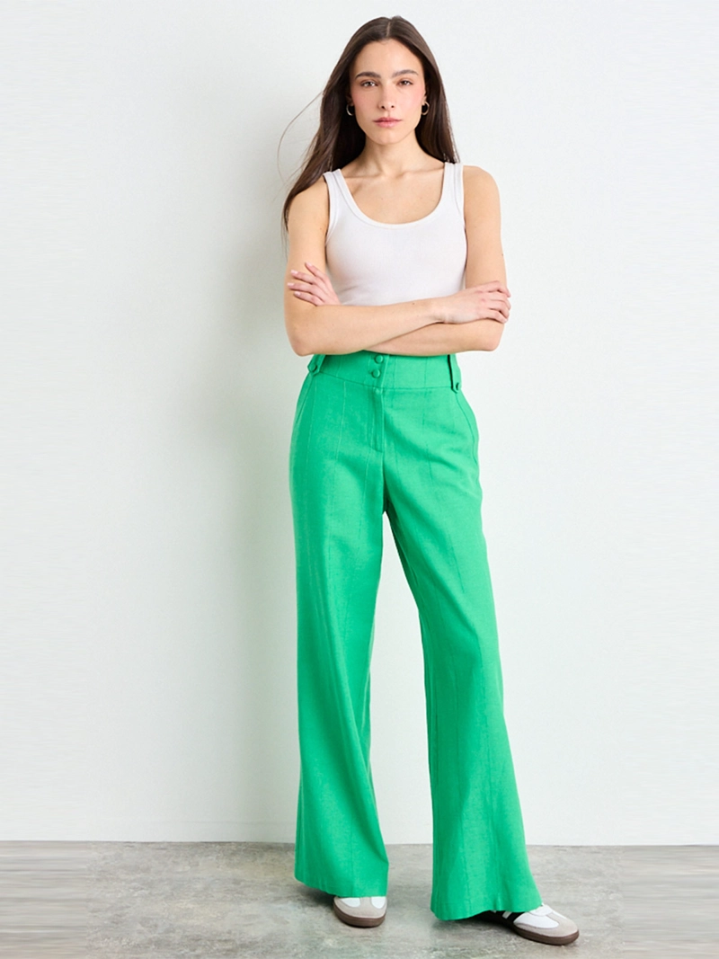 PANTALÓN MUJER IO LISO PALAZZO - 1