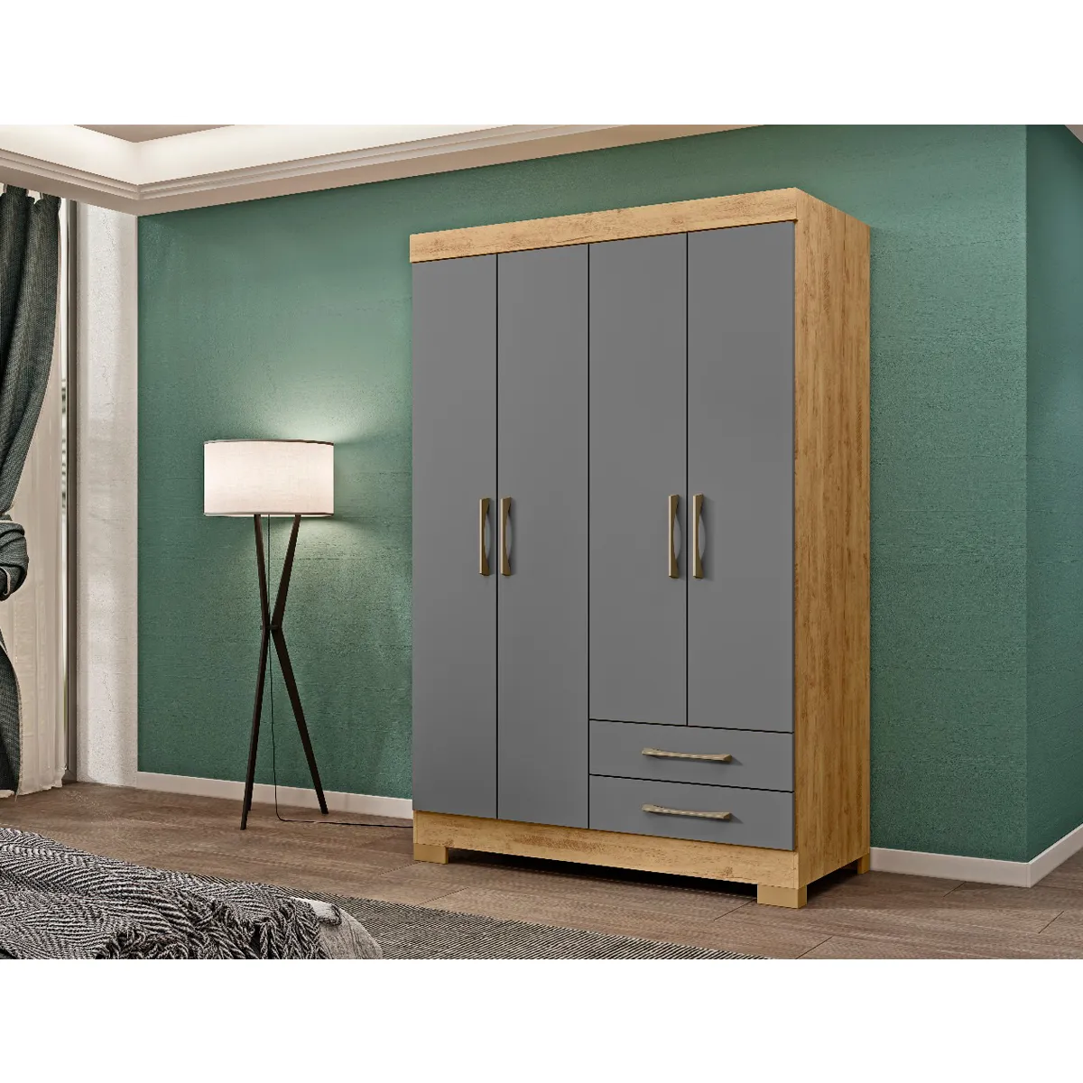 CLOSET DI PORETTI DESIGN ESCOCIA 4P 2C GRIS - 4
