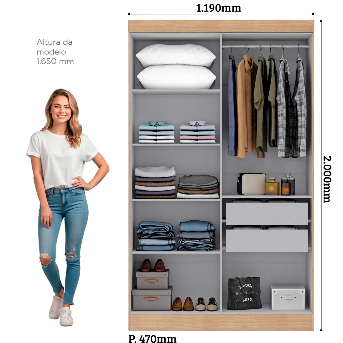 CLOSET DI PORETTI DESIGN PARIS 4P 2C GRIS - 2