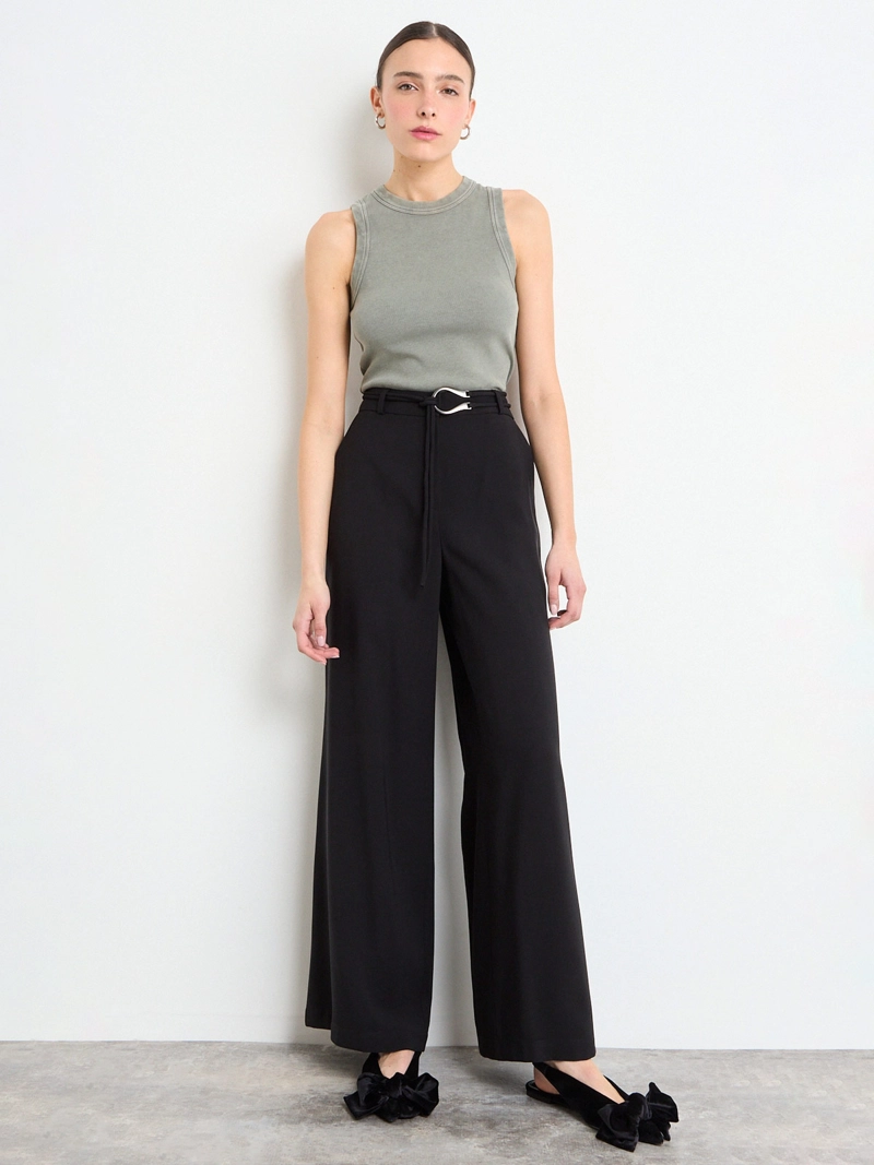 PANTALÓN MUJER IO PALAZZO SEMIFORMAL TIRO MEDIO - 1