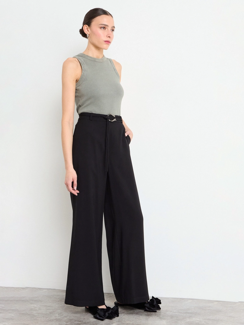 PANTALÓN MUJER IO PALAZZO SEMIFORMAL TIRO MEDIO - 2