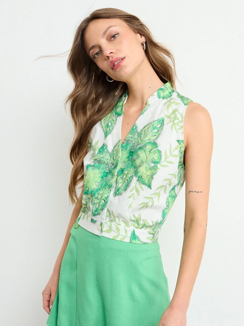 BLUSA MUJER IO LINO CROP - 3
