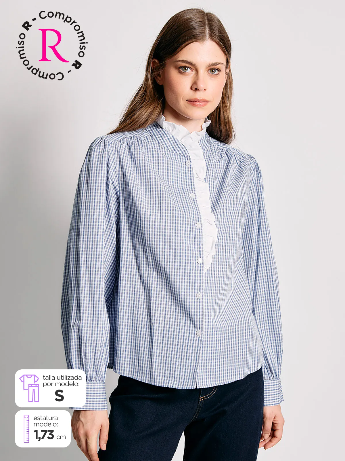 BLUSA MUJER MARQUIS ALGODÓN CUELLO VUELO - 2