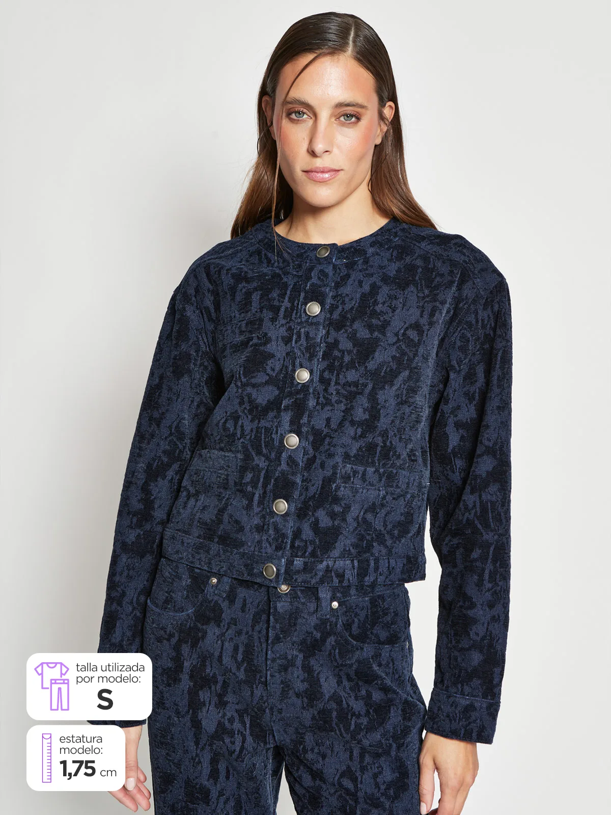CHAQUETA MUJER MARQUIS ALGODÓN CUELLO CREW DENIM - 4