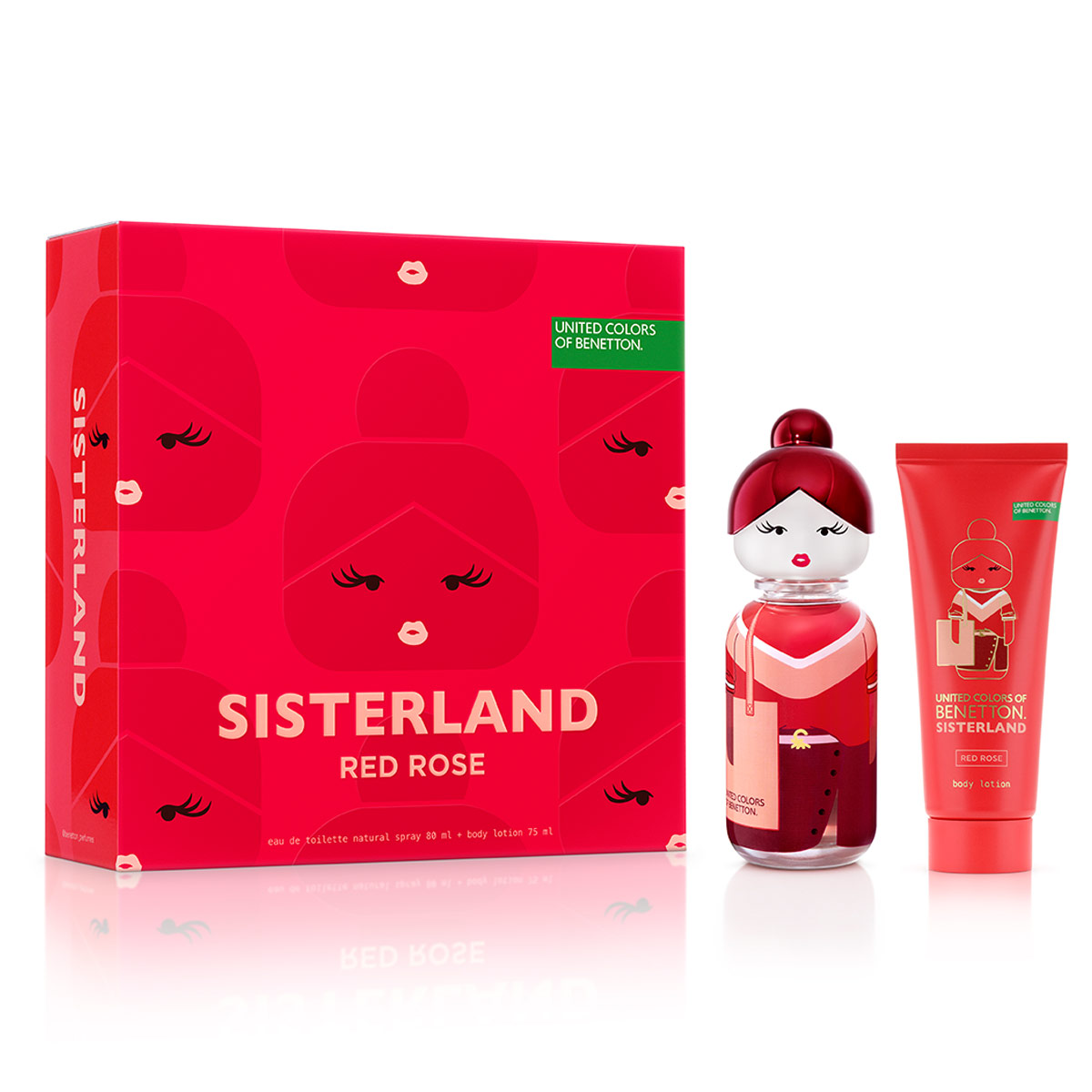 PERFUME BENETTON SISTERLAND RED ROSE MUJER EDT 80 ML + LOCIÓN CORPORAL 75 ML - 1