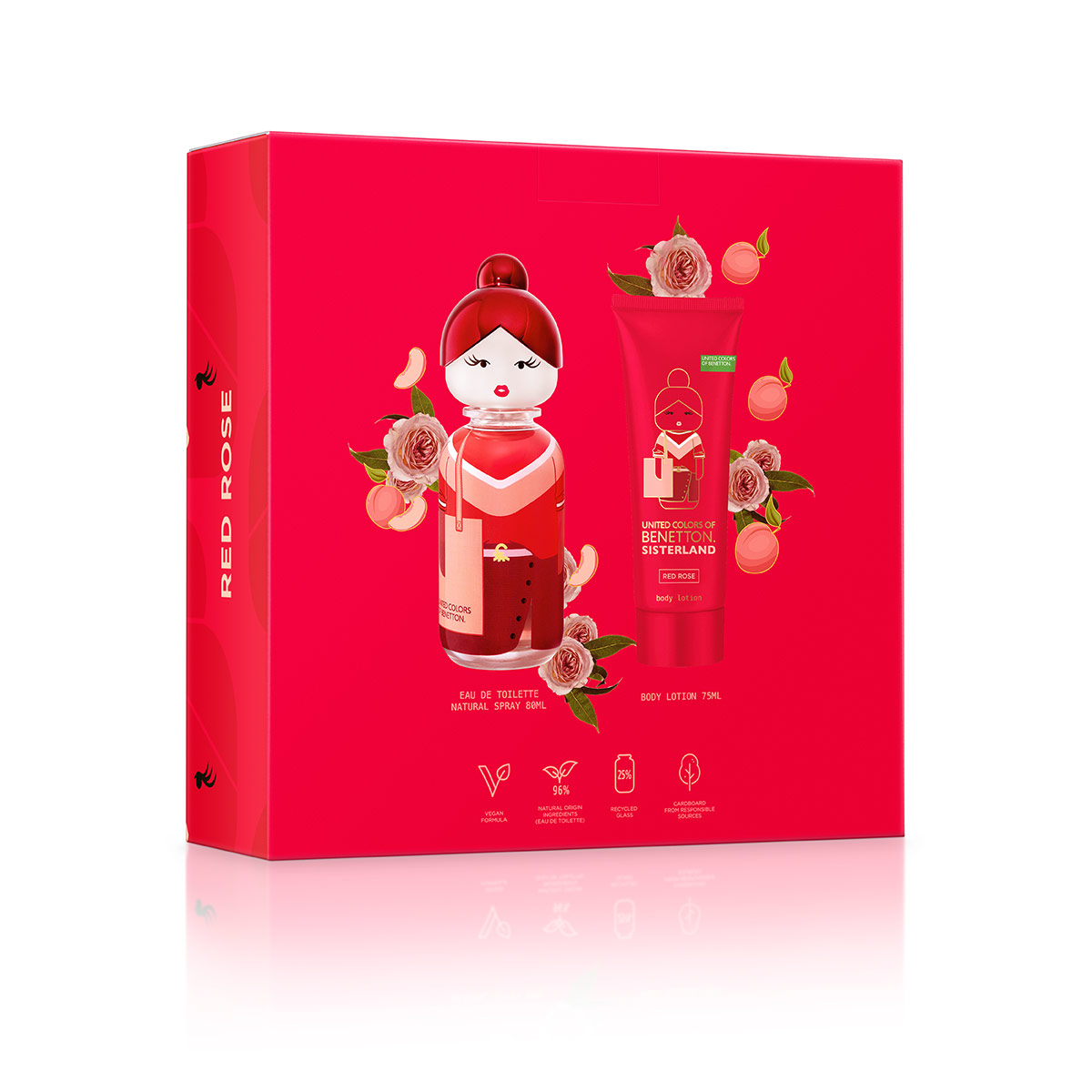 PERFUME BENETTON SISTERLAND RED ROSE MUJER EDT 80 ML + LOCIÓN CORPORAL 75 ML - 3