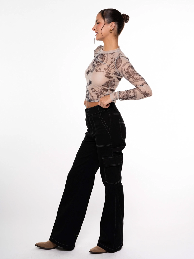 JEANS MUJER EFESIS ALGODÓN NAOS BLACK - 3