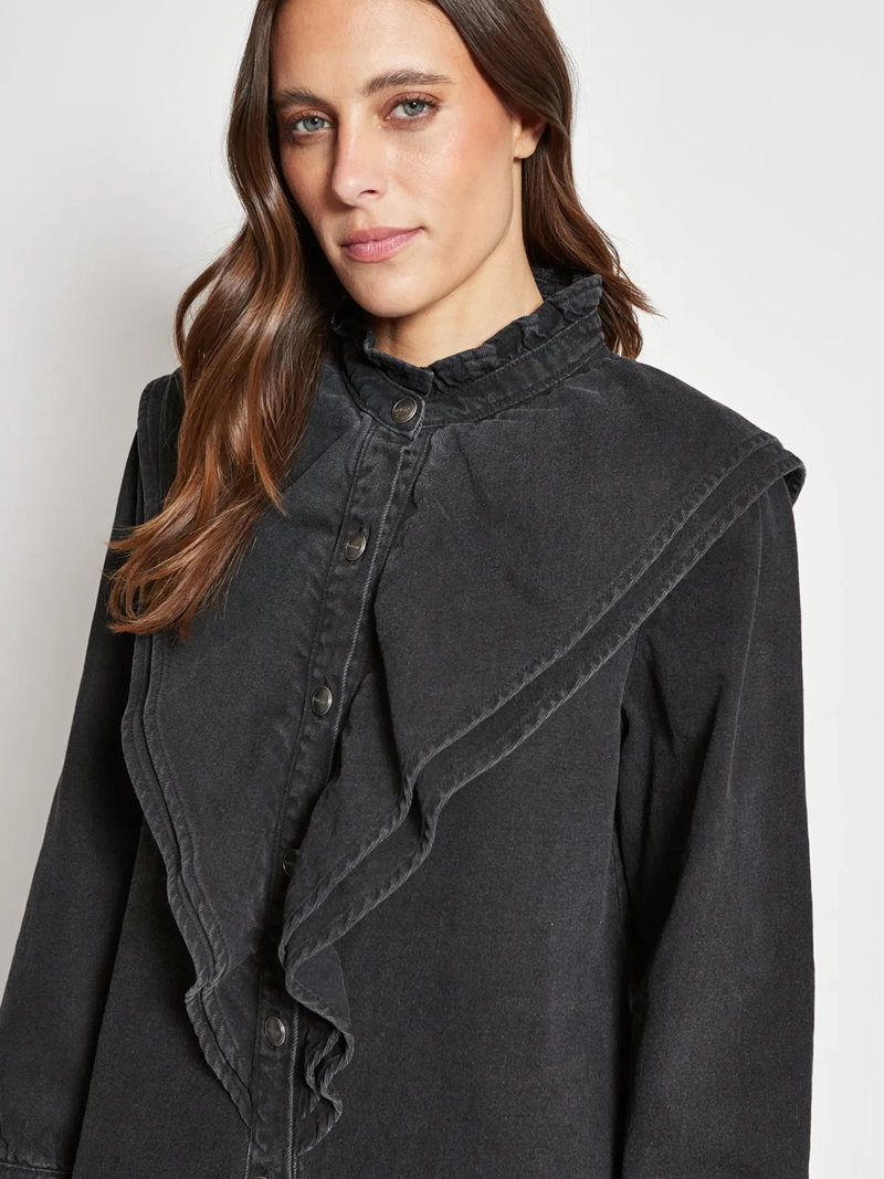 VESTIDO MUJER TATIENNE ALGODÓN DENIM RUFFLES - 4