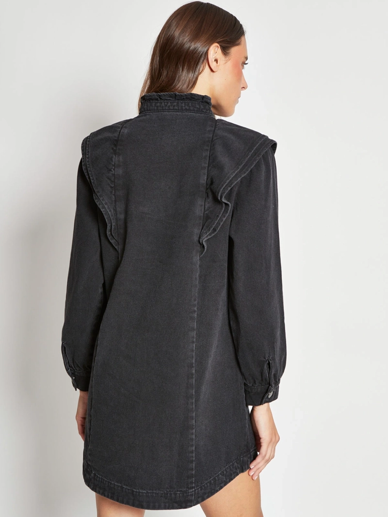 VESTIDO MUJER TATIENNE ALGODÓN DENIM RUFFLES - 3