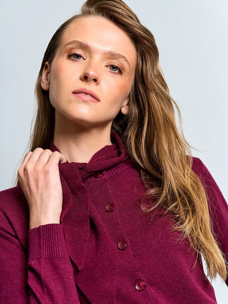 CARDIGAN MUJER MARQUIS CON PAÑUELO - 3