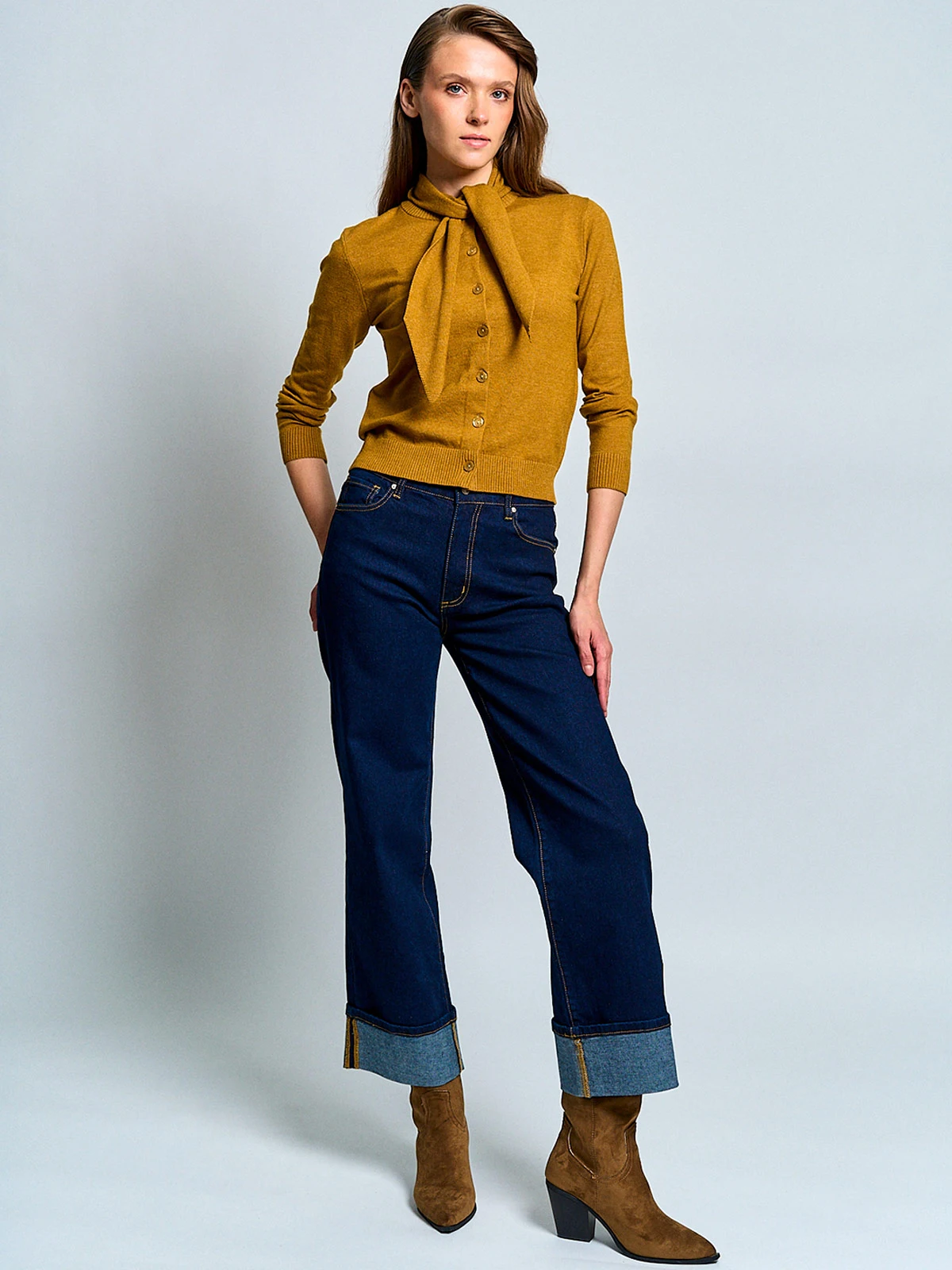 CARDIGAN MUJER MARQUIS CON PAÑUELO - 4