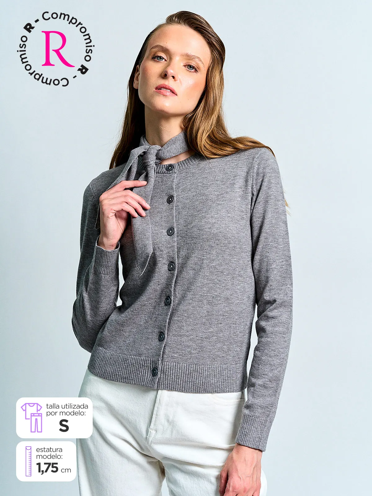 CARDIGAN MUJER MARQUIS CON PAÑUELO - 1