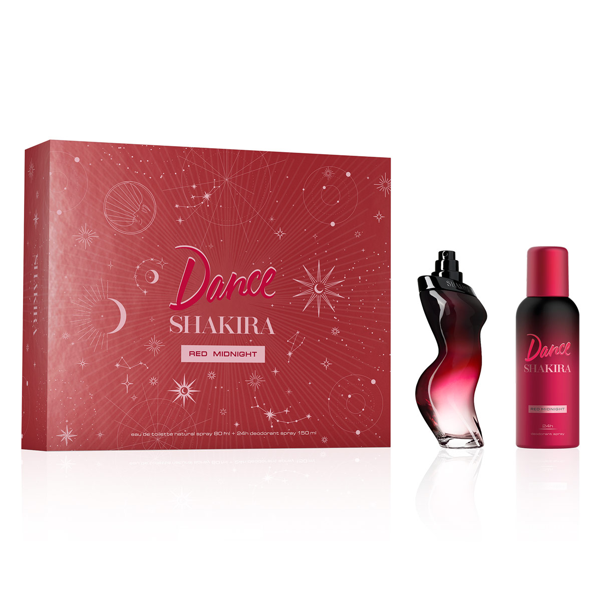 PERFUME SHAKIRA DANCE RED MIDNIGHT MUJER EDT 80 ML + DESODORANTE SPRAY 150 ML - 1