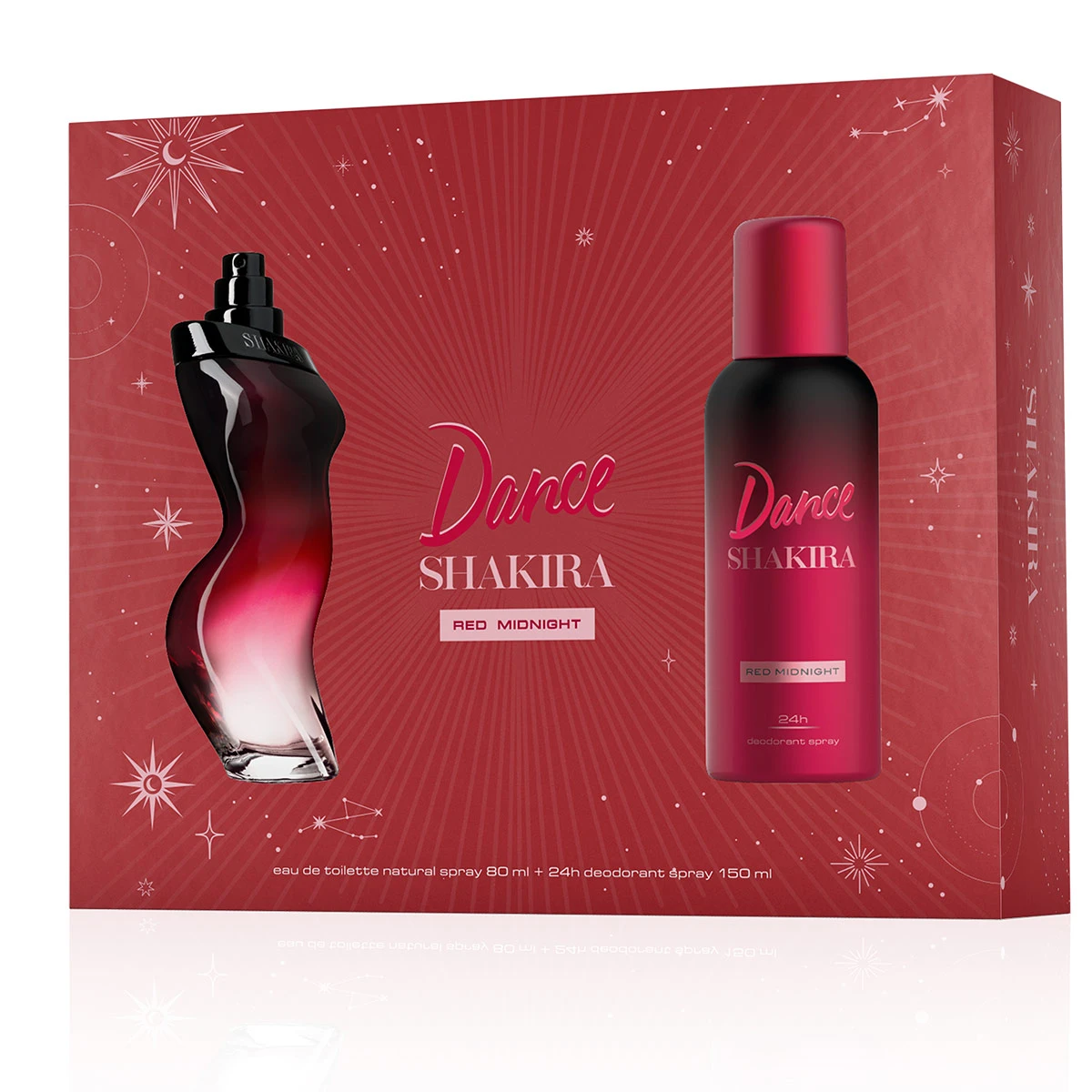PERFUME SHAKIRA DANCE RED MIDNIGHT MUJER EDT 80 ML + DESODORANTE SPRAY 150 ML - 3