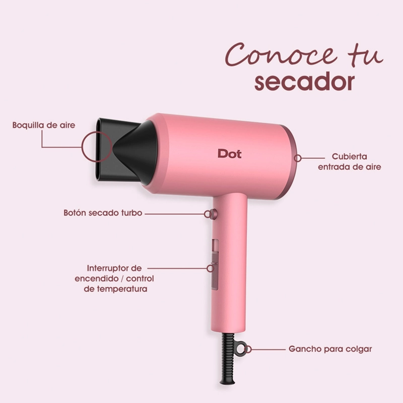 SECADOR DE PELO DOT TURBO DT-002 1800W - 6