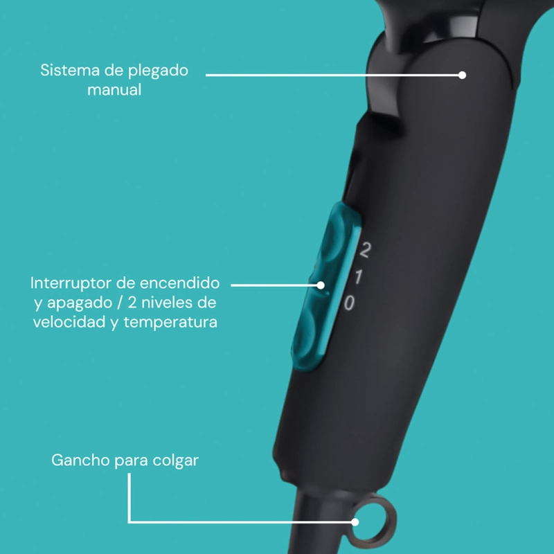 SECADOR DE PELO BEZEL PLEGABLE BHR-013 1200W - 7