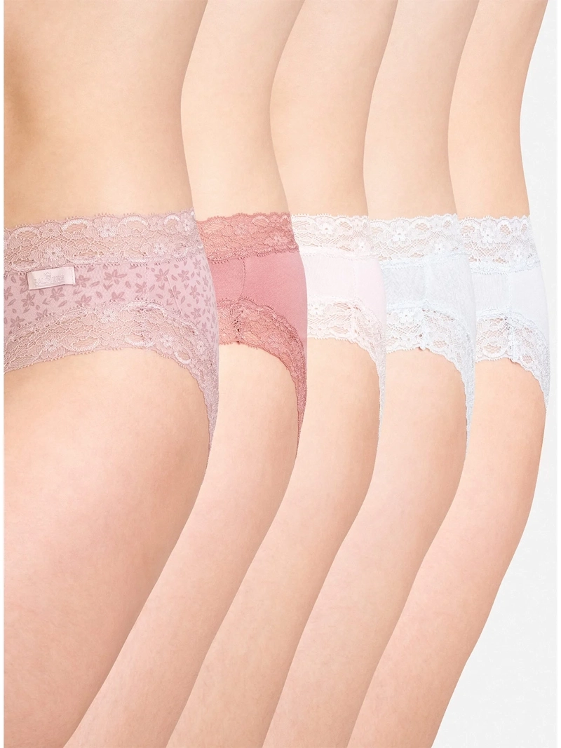 CALZÓN PALMERS PACK X5 ALGODÓN ENCAJE BIKINI - 1