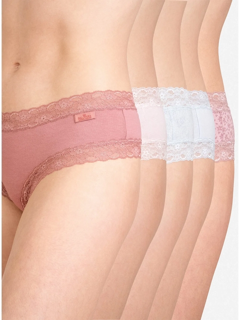 CALZÓN PALMERS PACK X5 ALGODÓN ENCAJE CULOTTE - 1