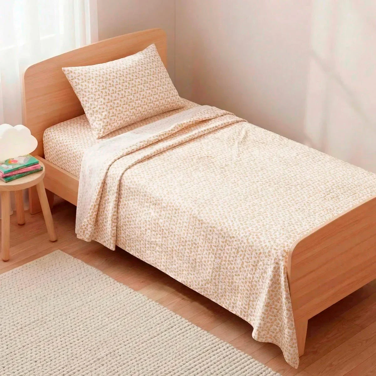 JUEGO DE SÁBANAS RIPLEY HOME ESTAMPADA 1.5 PLAZAS CAPIBARA NARANJO - 1