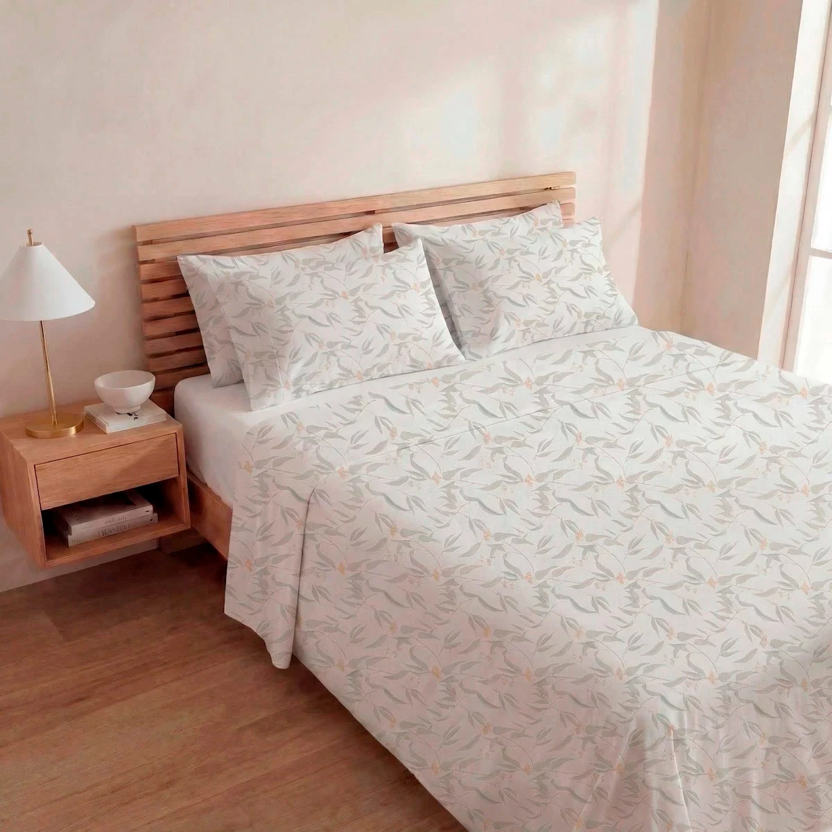 JUEGO DE SÁBANAS RIPLEY HOME ESTAMPADA 180 HILOS KING EUCALIPTOS - 1