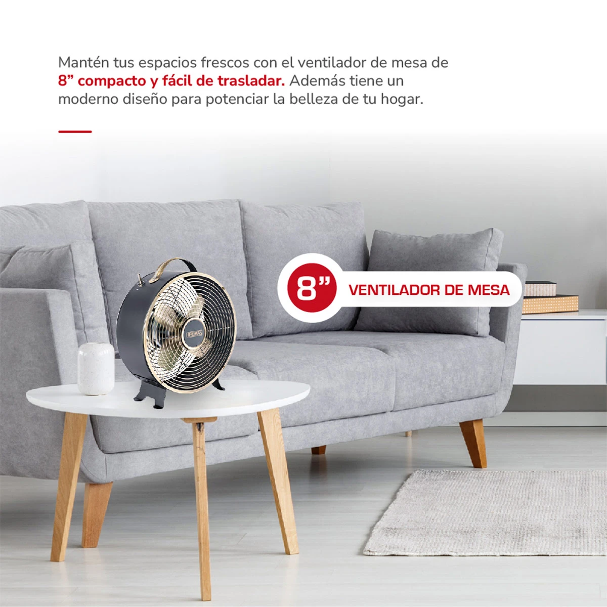 VENTILADOR SOBREMESA THOMAS TH-08BNM 25W - 4