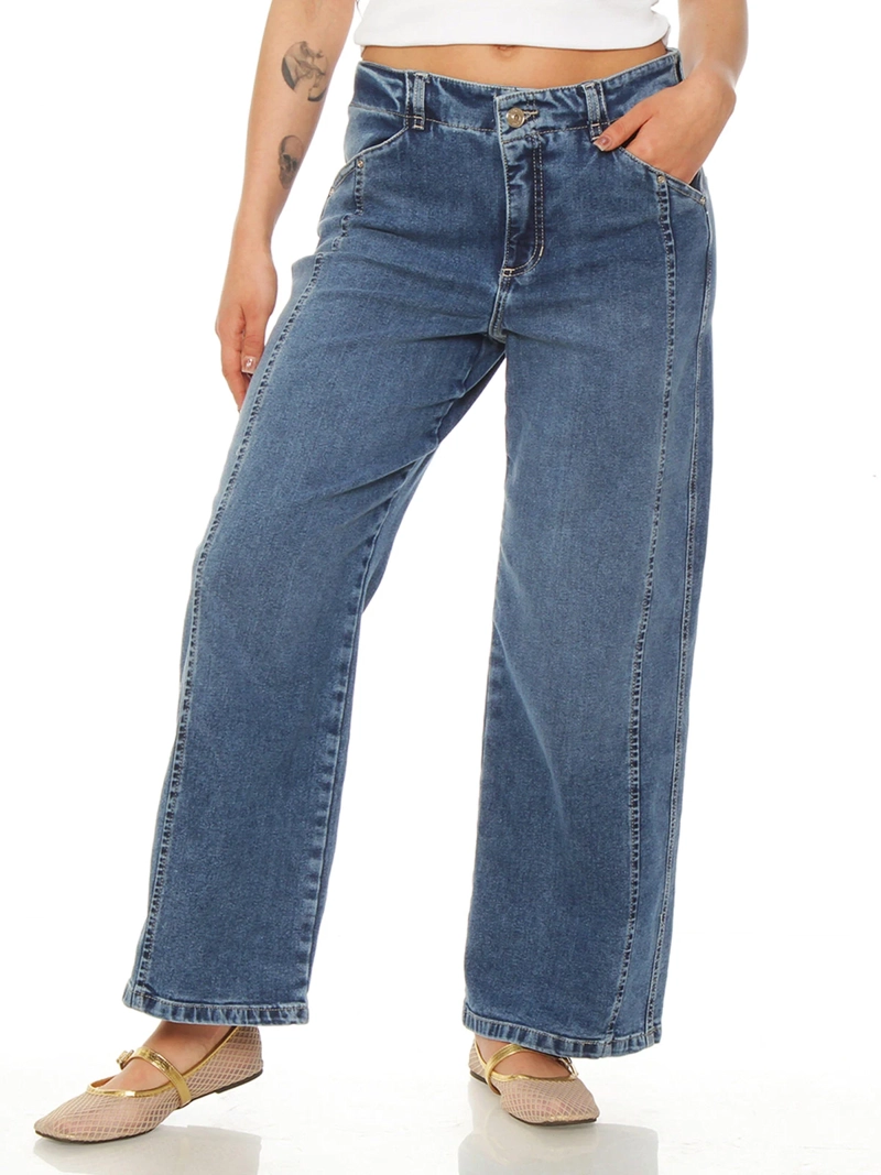 JEANS MUJER WADOS ALGODÓN WIDE LEG TIRO ALTO - 2