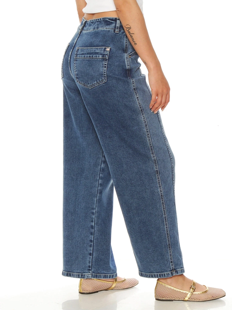 JEANS MUJER WADOS ALGODÓN WIDE LEG TIRO ALTO - 4