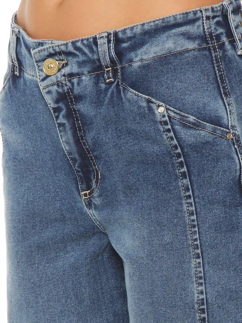 JEANS MUJER WADOS ALGODÓN WIDE LEG TIRO ALTO - 5