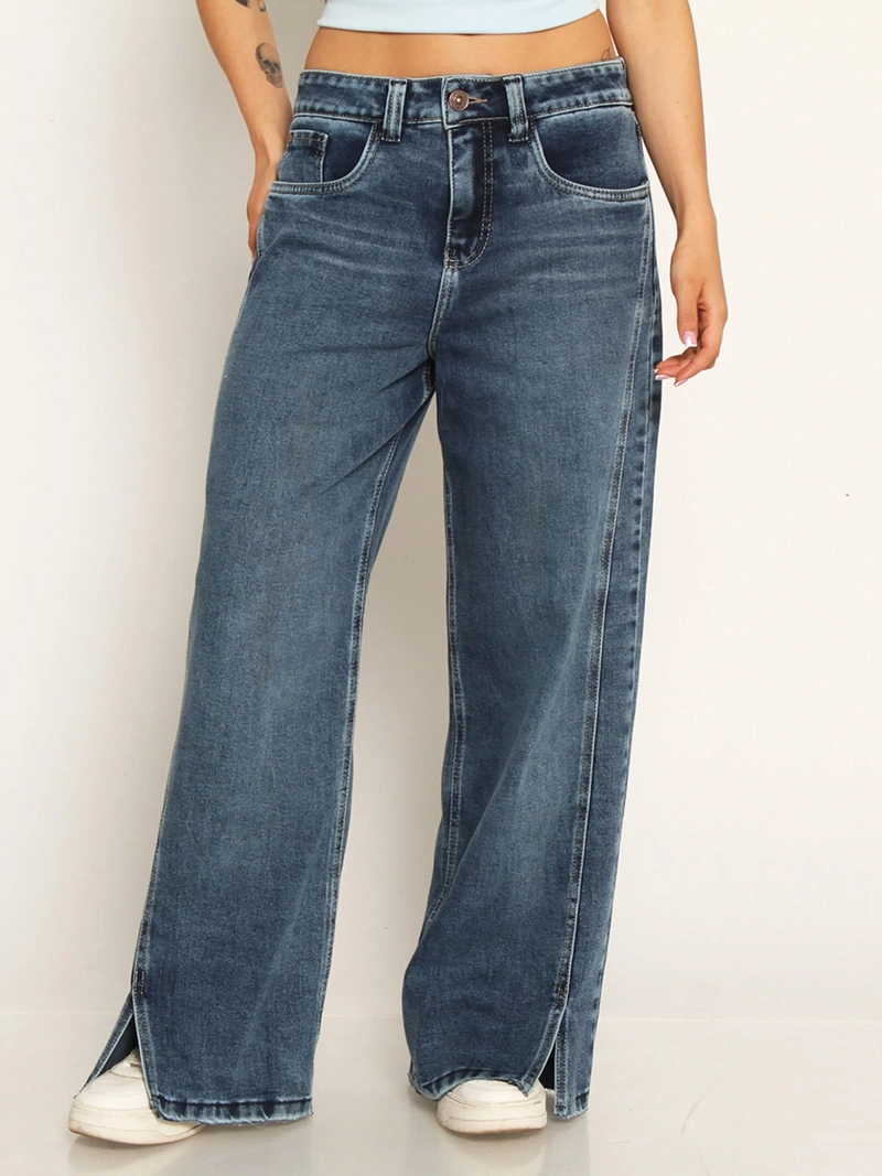 JEANS MUJER WADOS ALGODÓN WIDE LEG TIRO ALTO - 2