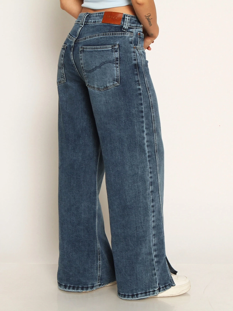 JEANS MUJER WADOS ALGODÓN WIDE LEG TIRO ALTO - 4