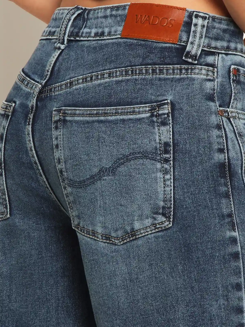 JEANS MUJER WADOS ALGODÓN WIDE LEG TIRO ALTO - 5