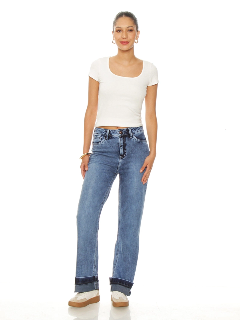 JEANS MUJER WADO'S PUSH UP ROLL UP - 1