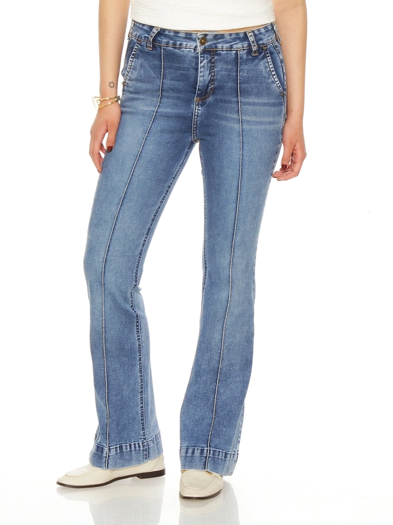 JEANS MUJER WADOS FLARE ALGODÓN TIRO ALTO - 2