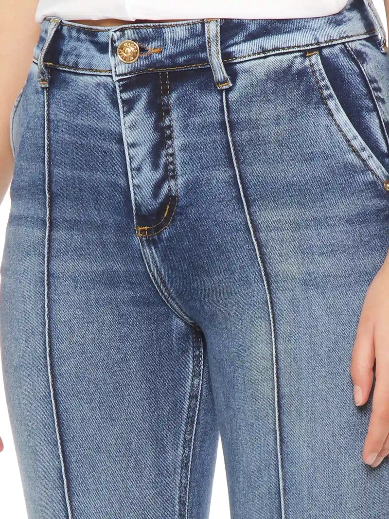 JEANS MUJER WADOS FLARE ALGODÓN TIRO ALTO - 5