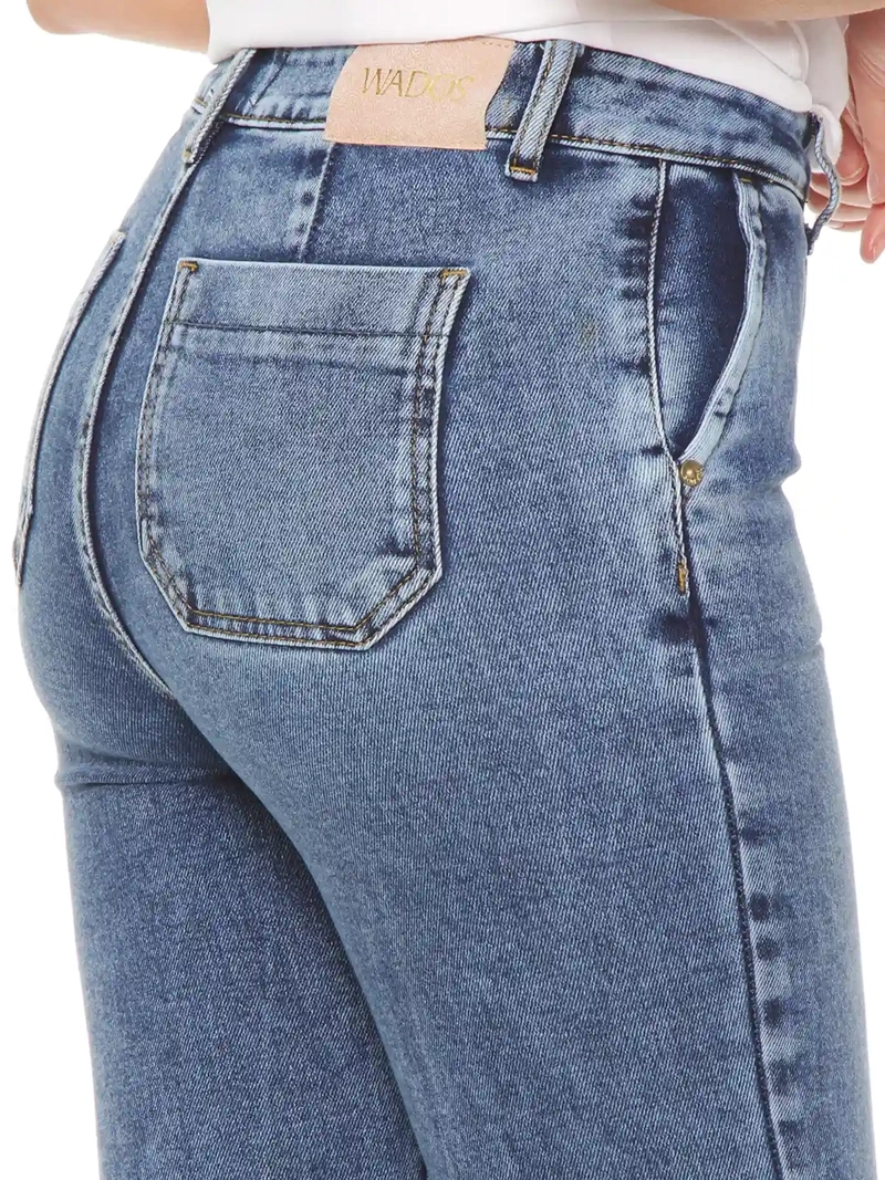 JEANS MUJER WADOS FLARE ALGODÓN TIRO ALTO - 6