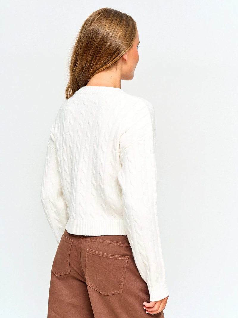 SWEATER MUJER INDEX MANGA LARGA TRENZADO - 2