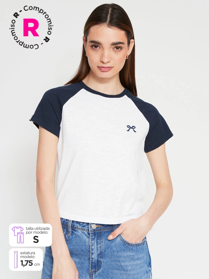 POLERA MUJER INDEX ALGODÓN MANGA CORTA COLLEGE - 1