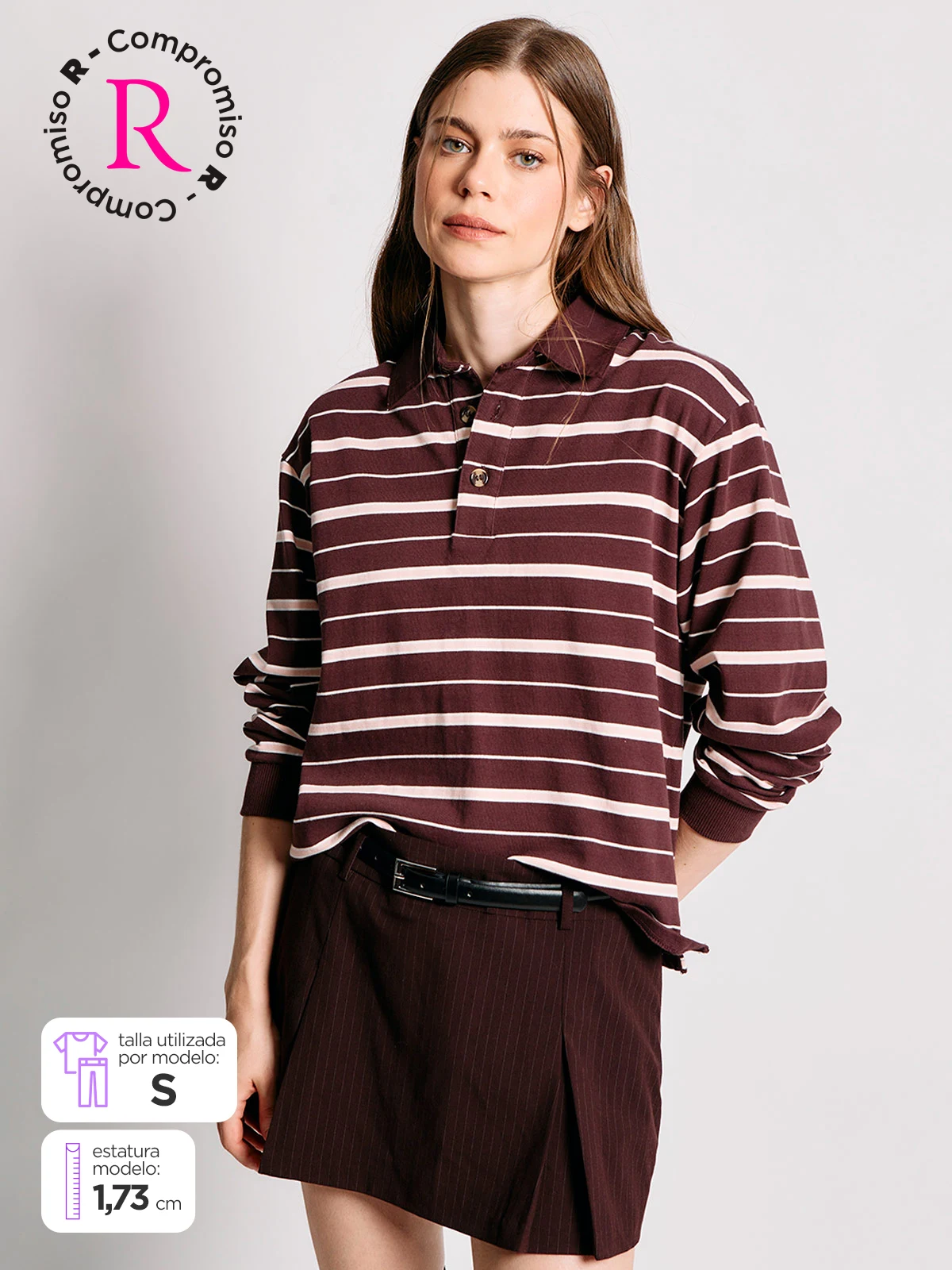 POLERA MUJER INDEX ALGODÓN CUELLO POLO MANGA LARGA - 2