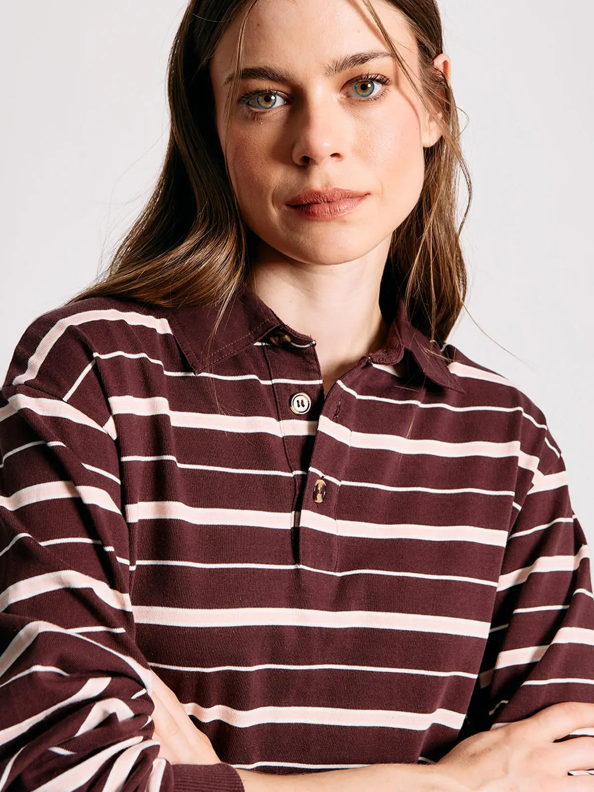 POLERA MUJER INDEX ALGODÓN CUELLO POLO MANGA LARGA - 4