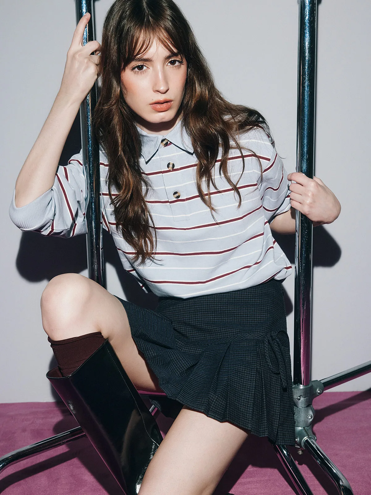 INDEX POLERA MUJER INDEX ALGODÓN CUELLO POLO MANGA LARGA