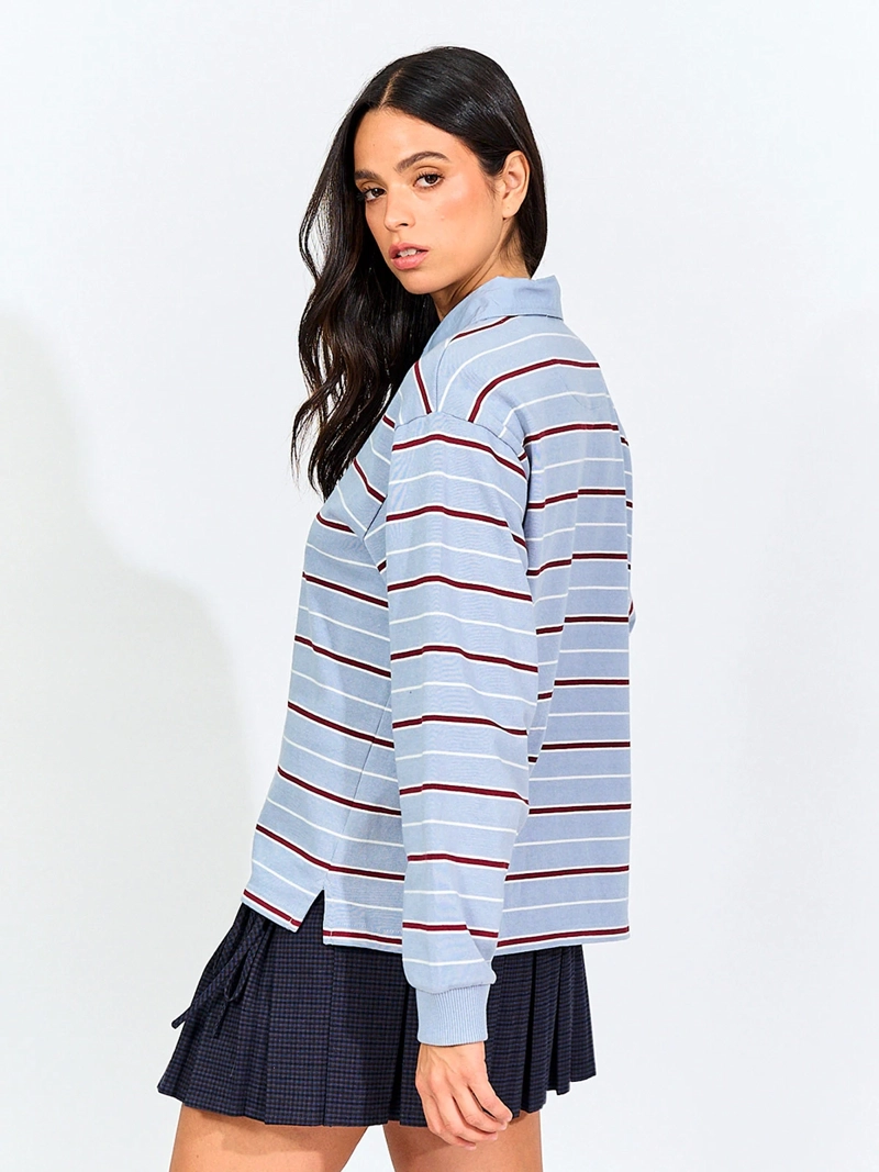 POLERA MUJER INDEX ALGODÓN CUELLO POLO MANGA LARGA - 4