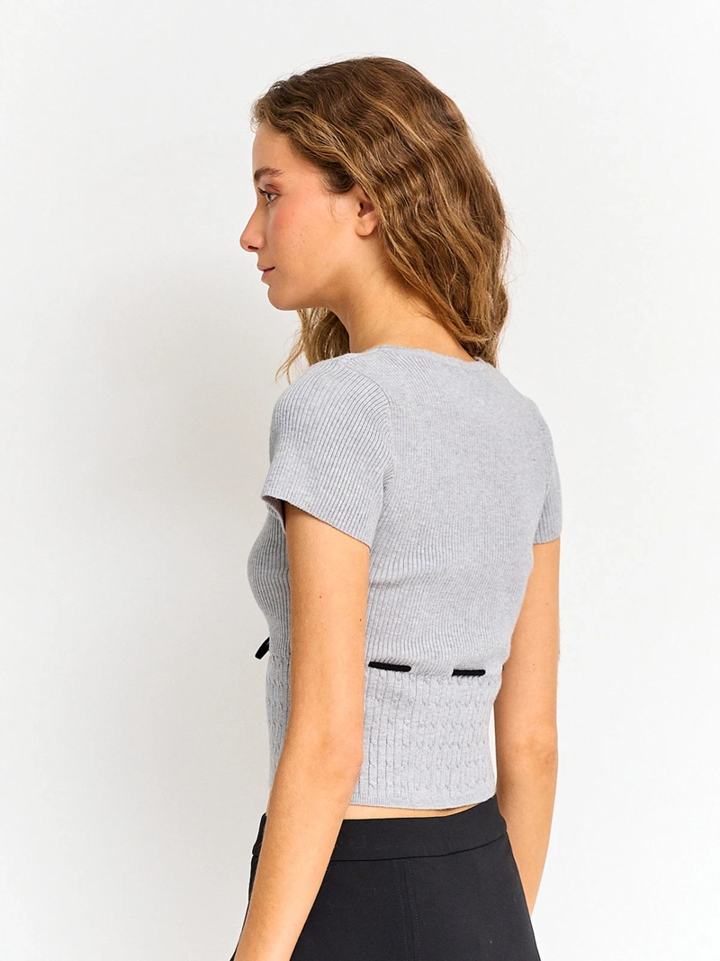SWEATER MUJER INDEX MANGA CORTA TEJIDO - 2