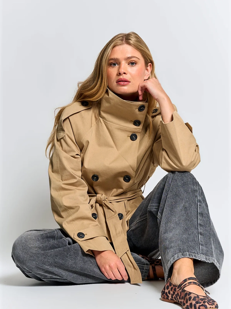 CHAQUETA MUJER INDEX ALGODÓN TRENCH CORTO - 4
