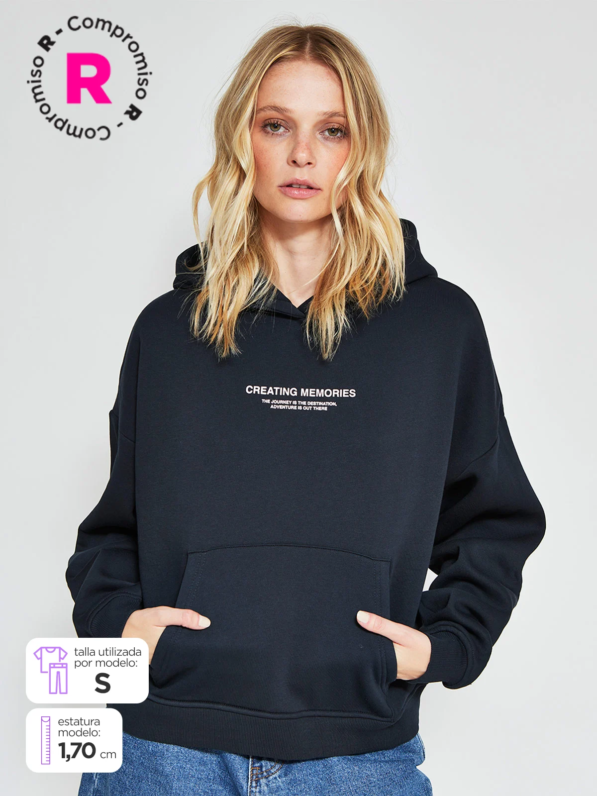 POLERÓN MUJER INDEX ALGODÓN MANGA LARGA OVERSIZE - 1