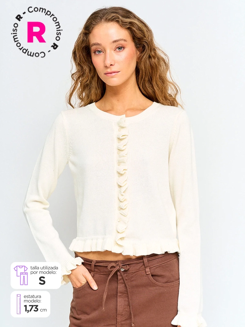 CARDIGAN MUJER INDEX ALGODÓN VUELOS - 1