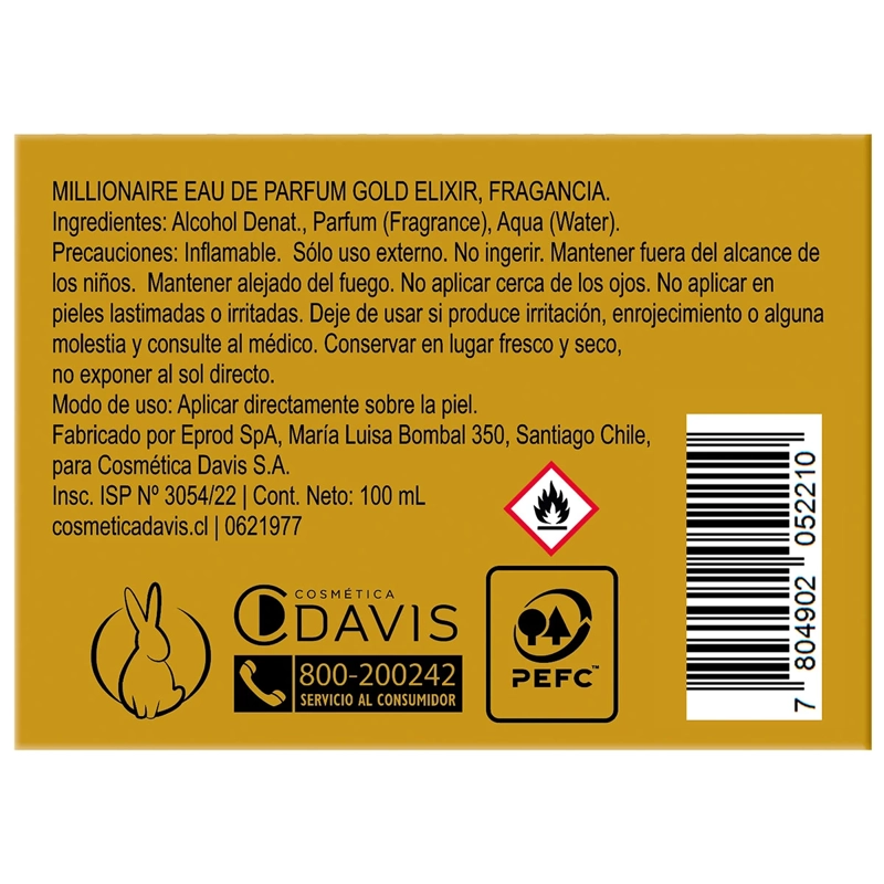 PERFUME MILLIONAIRE GOLD ELIXIR HOMBRE EDP 100 ML - 4