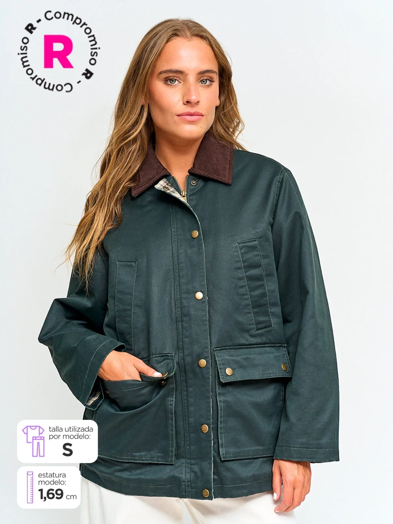 CHAQUETA MUJER INDEX ALGODÓN CUELLO COTELÉ - 1