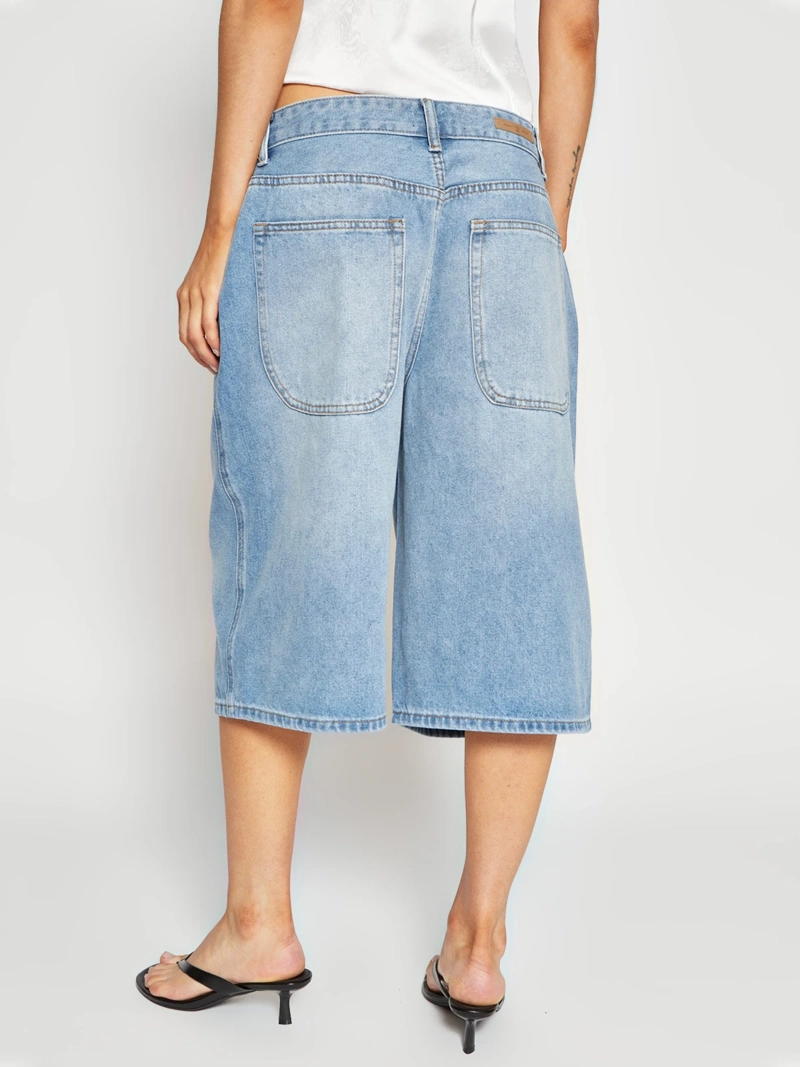 SHORT MUJER INDEX ALGODÓN LARGO DENIM - 3