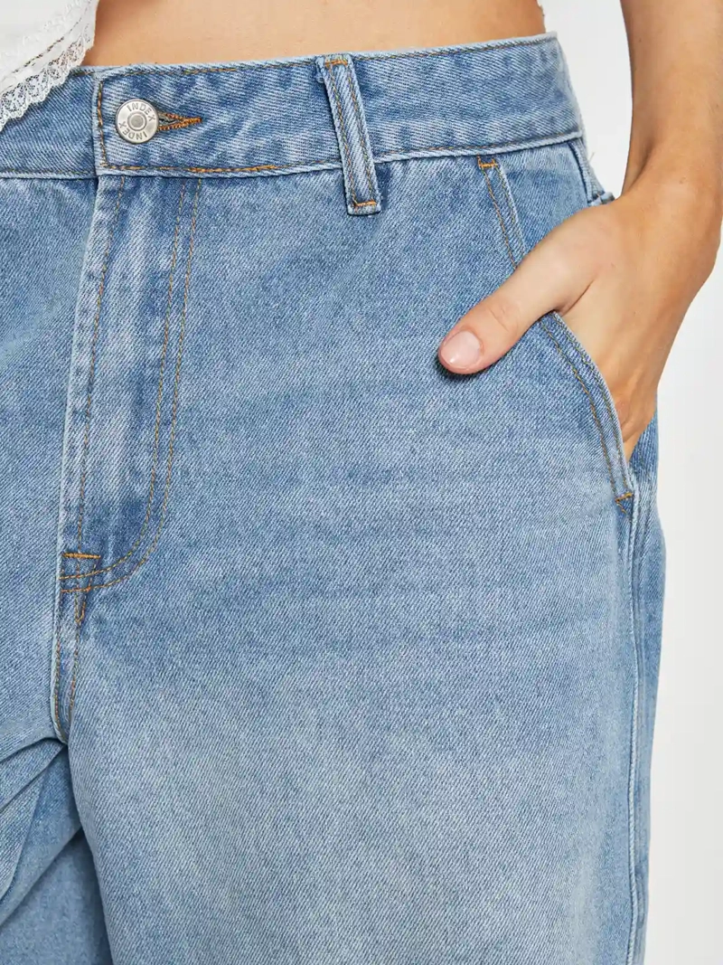 SHORT MUJER INDEX ALGODÓN LARGO DENIM - 4