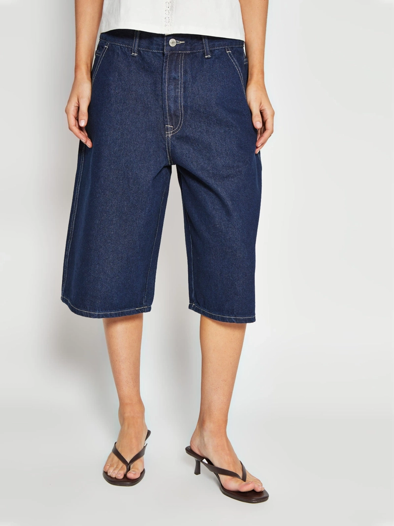 SHORT MUJER INDEX ALGODÓN LARGO DENIM - 2